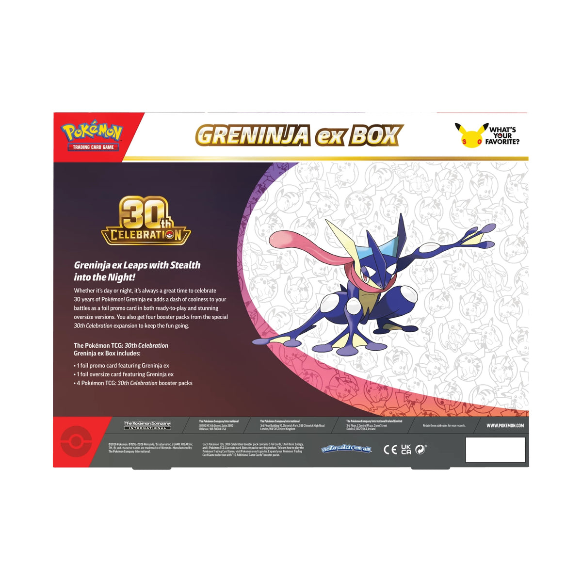 Pokémon - 30th Celebration Greninja ex Box