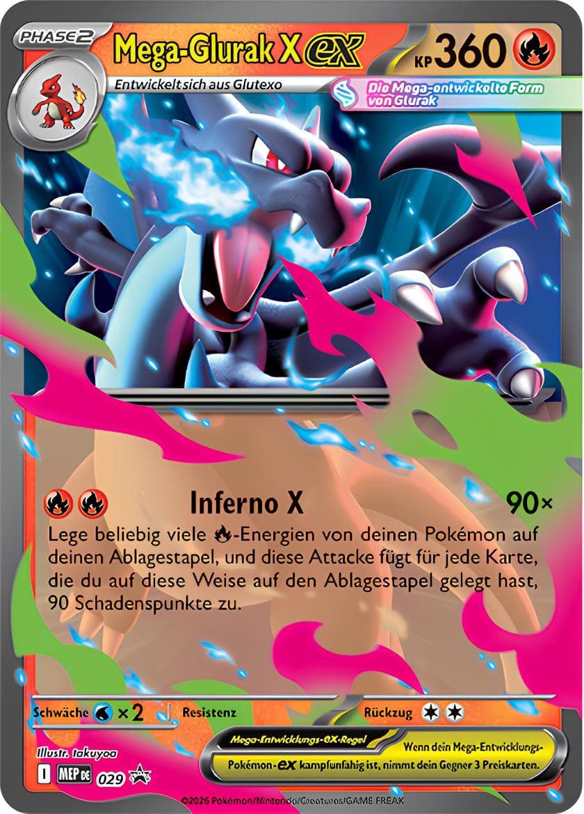 Pokémon - 2026 Tin Mega - Glurak X ex - DE - SparkLeaf TCG