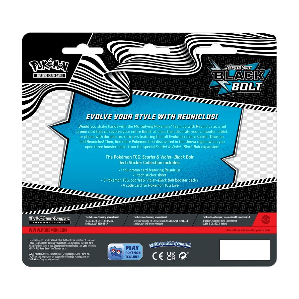 Pokémon - Black Bolt Tech Sticker Collection Sealed Case - EN - SparkLeaf TCG