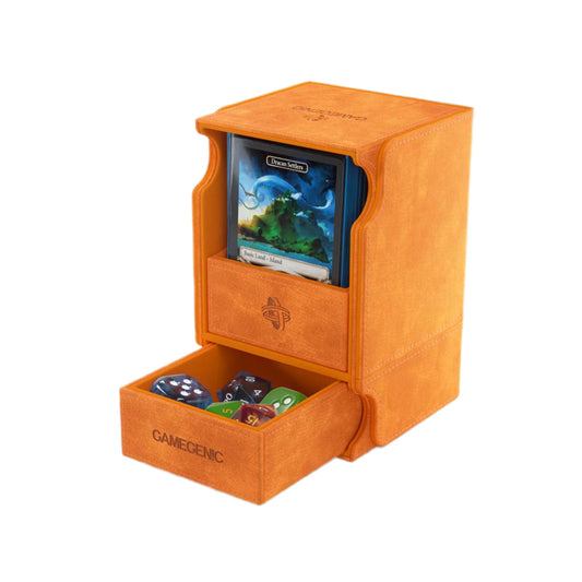 [Pre-Order] Gamegenic - Deckbox Convertible Watchtower 100+ - Orange - SparkLeaf TCG