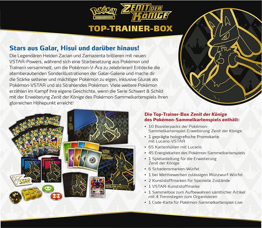 Pokémon - Zenit der Könige Top Trainer Box  (TTB) - DE - SparkLeaf TCG