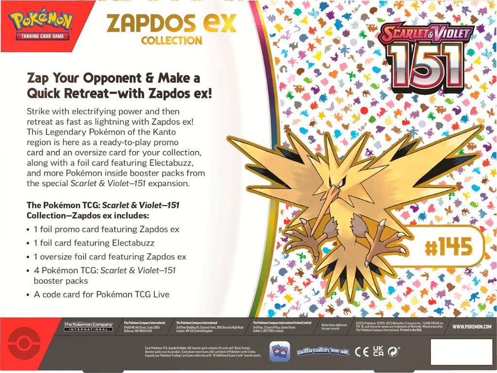 Pokémon - 151 Zapdos ex Collection - EN - SparkLeaf TCG