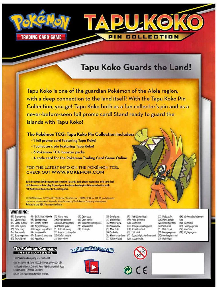 Pokémon - Tapu Koko Pin Collection - EN - SparkLeaf TCG