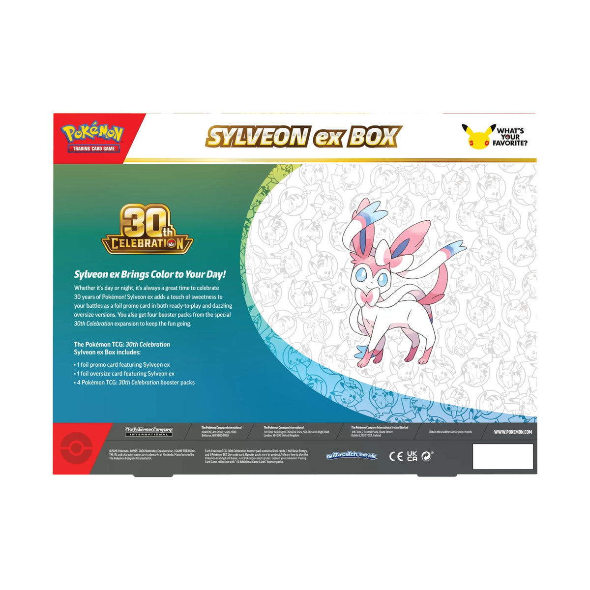 Pokémon - 30th Celebration Sylveon ex Box