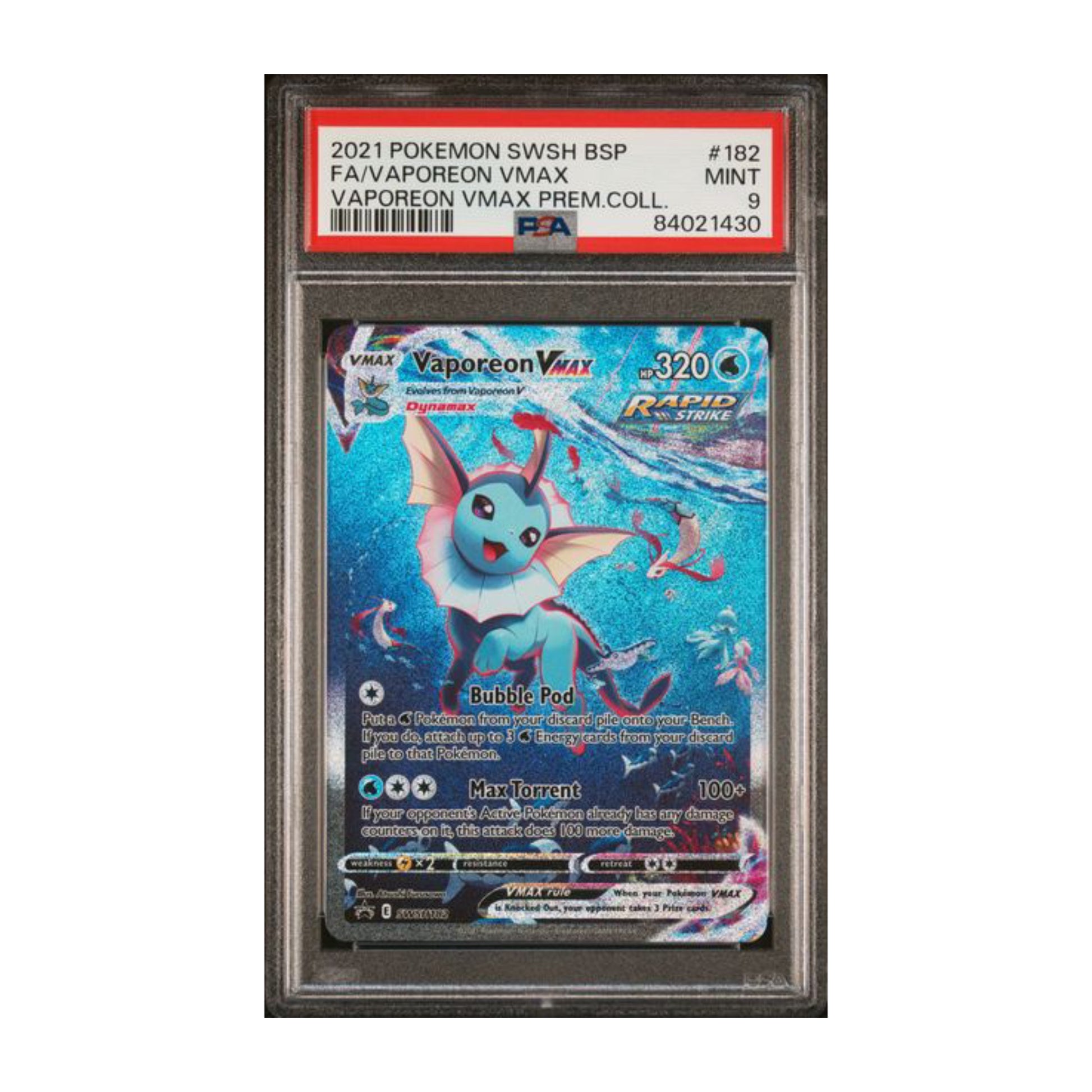 Pokémon Vaporeon VMAX 2021 PSA 9 Premium Collection - SparkLeaf TCG