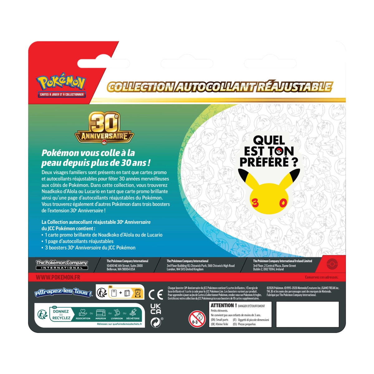 Pokémon - 30th Celebration Tech Sticker Collection