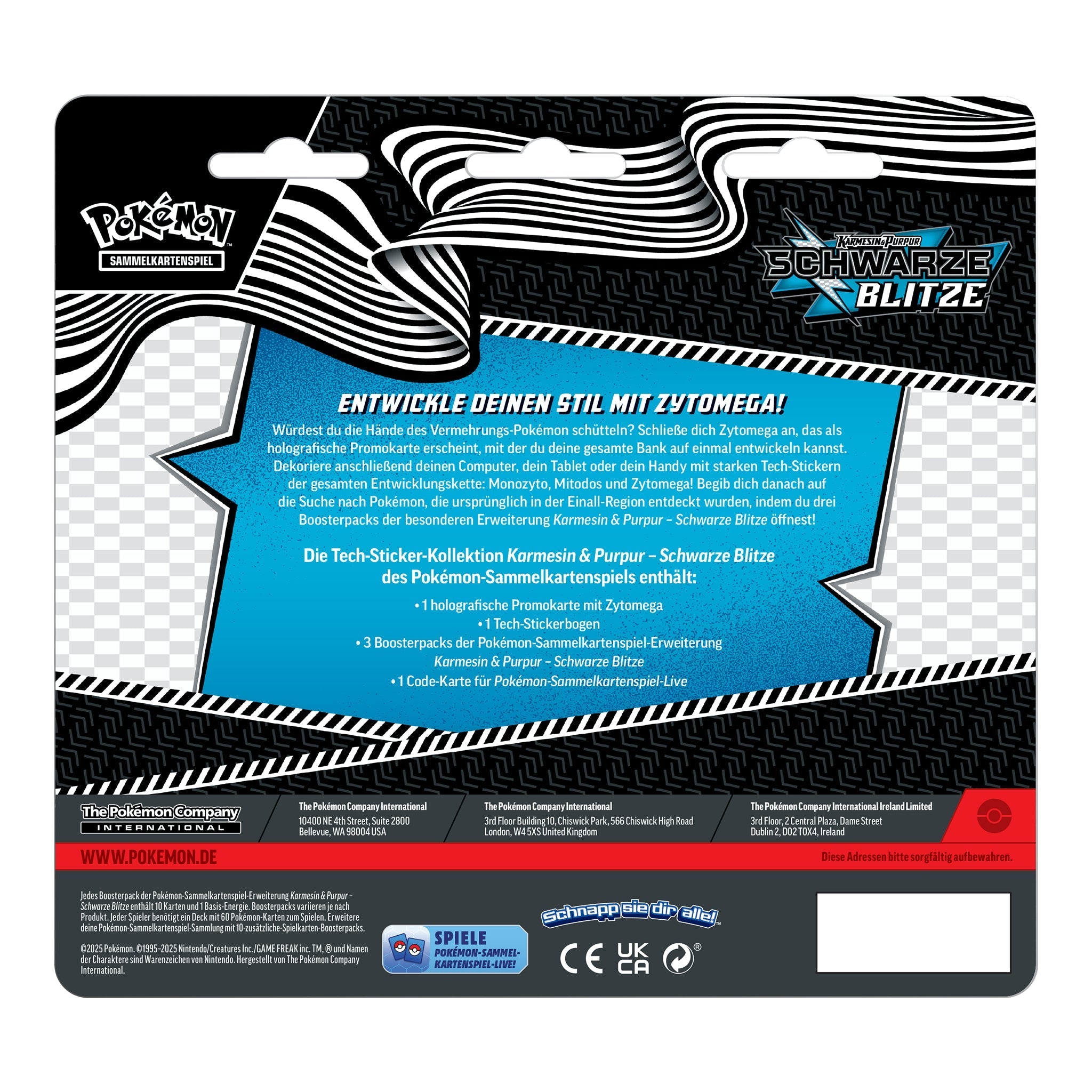 Pokémon - Schwarze Blitze Tech Sticker Kollektion - DE - SparkLeaf TCG