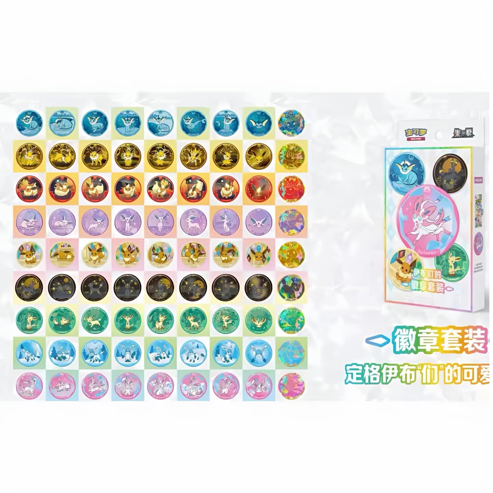 [Pre-Order] Pokémon Terastal Gathering Eeveelution Pin Set - Simplified Chinese - SparkLeaf TCG