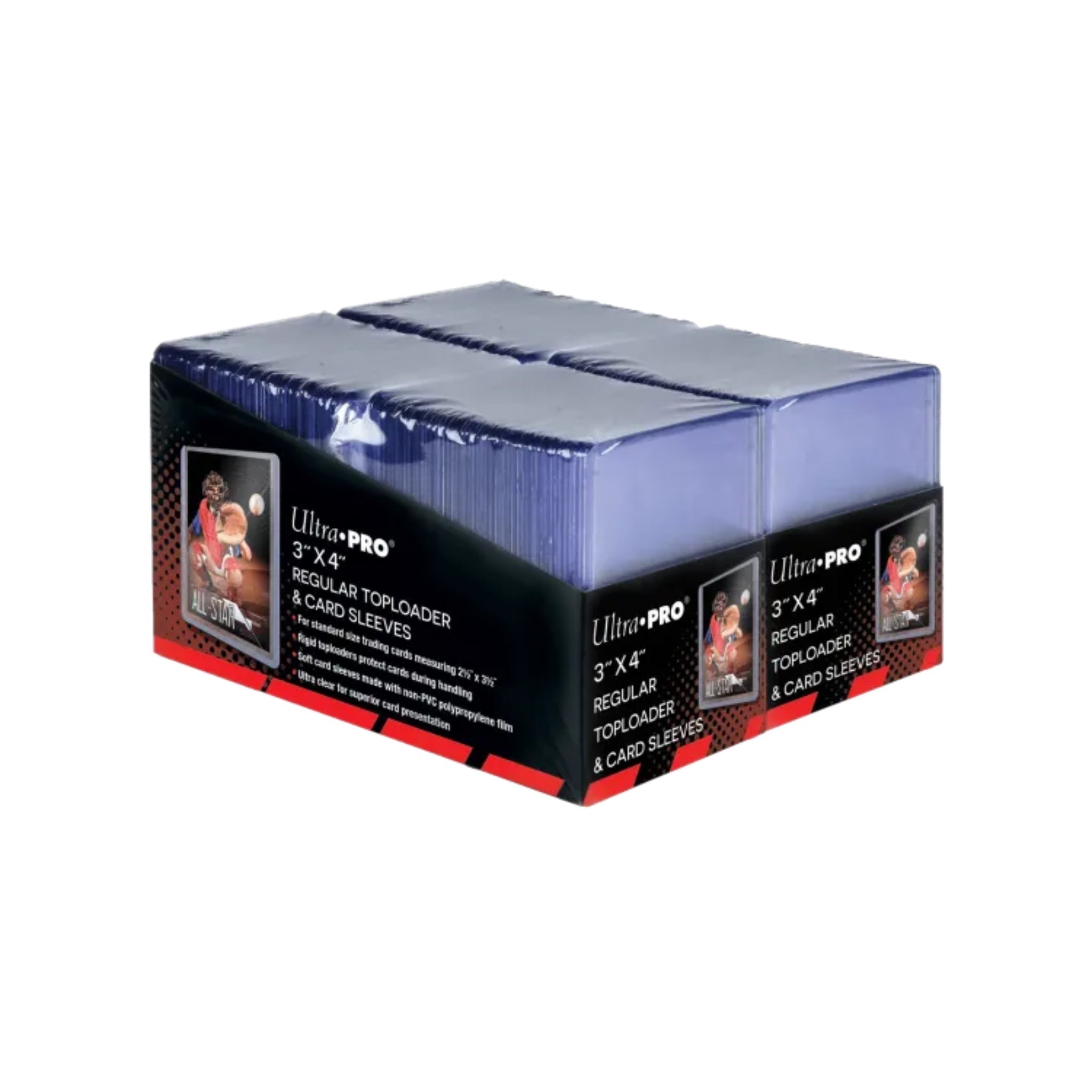 Ultra Pro Toploader 3" x 4" - Regular Toploader + Soft Sleeves - 200ct - SparkLeaf TCG